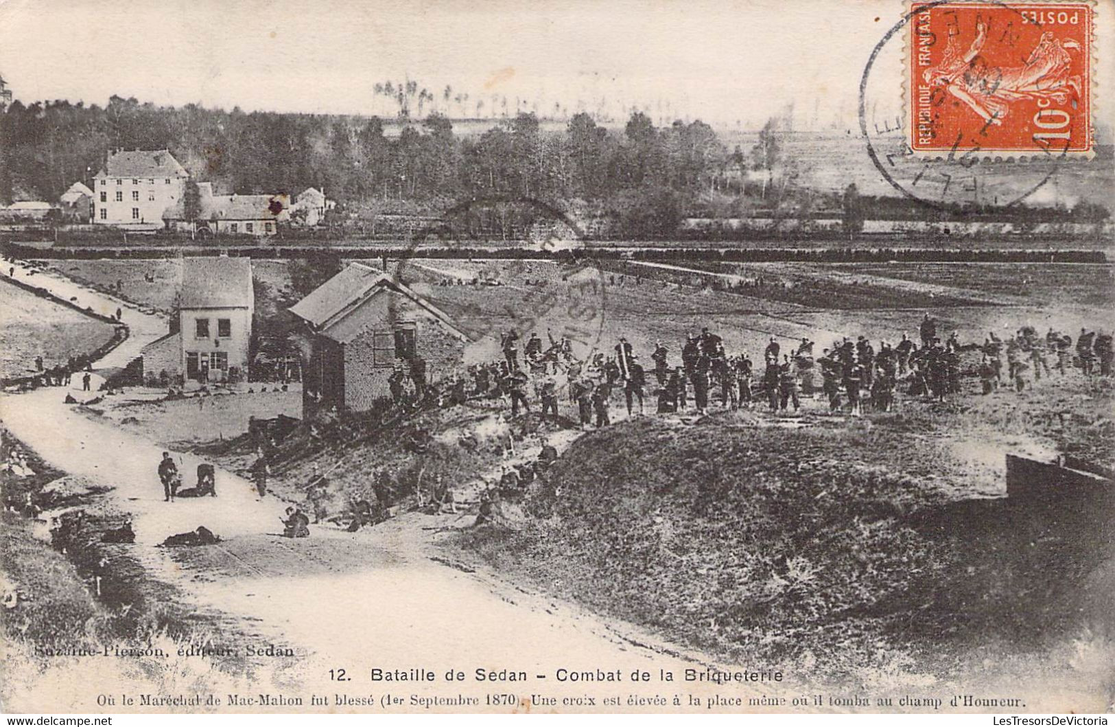 CPA MILITARIAT - Bataille De Sedan - Combat De La Briqueterie - Oblitérée Flize - Mesniel St Blaise - Andere & Zonder Classificatie