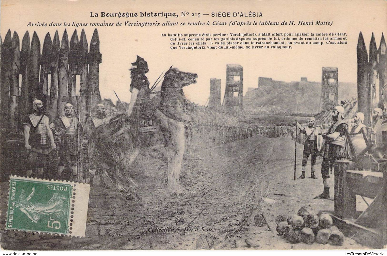 CPA MILITARIAT - La Bourgogne Historique - N°215 - Siège D'Alésia - Arrivée Dans Les Lignes Romaines De Vercingétorix - Sonstige & Ohne Zuordnung