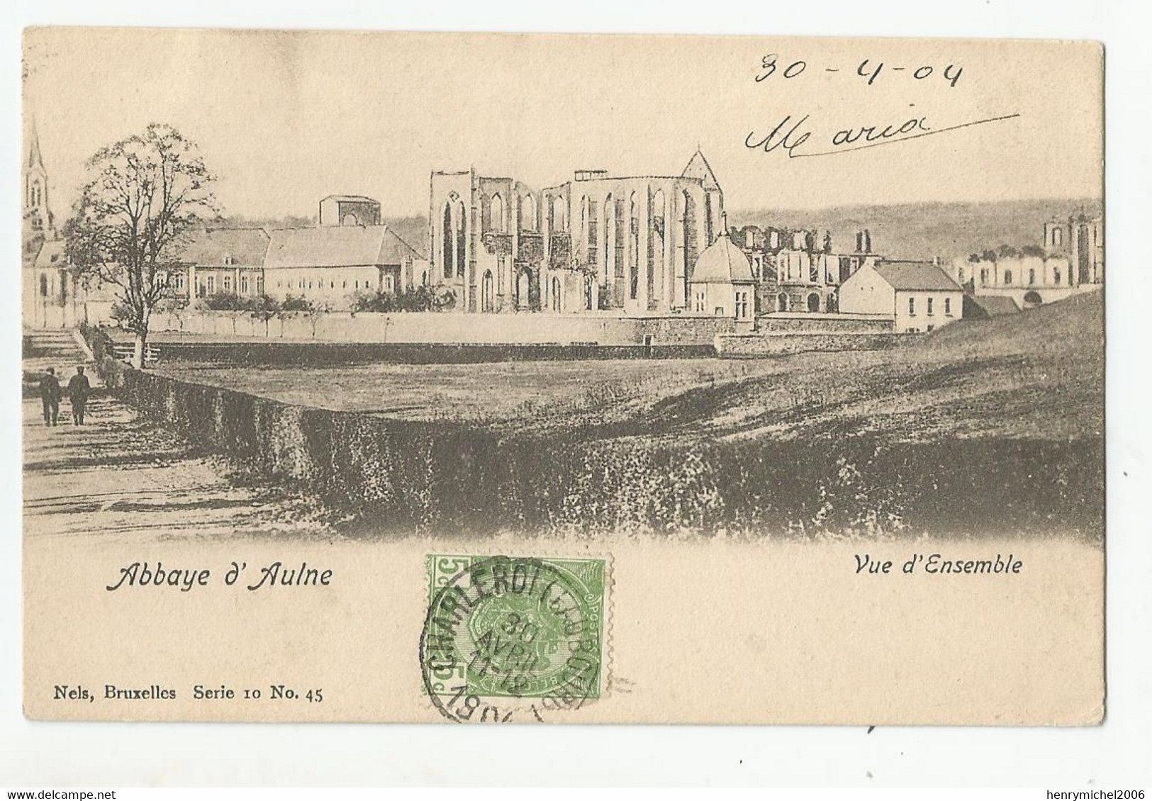 Belgique  Hainaut Thuin Abbaye D'aulne Vue D'ensemble Ed Nels Bruxelles Cachet Charleroi 1904 - Thuin