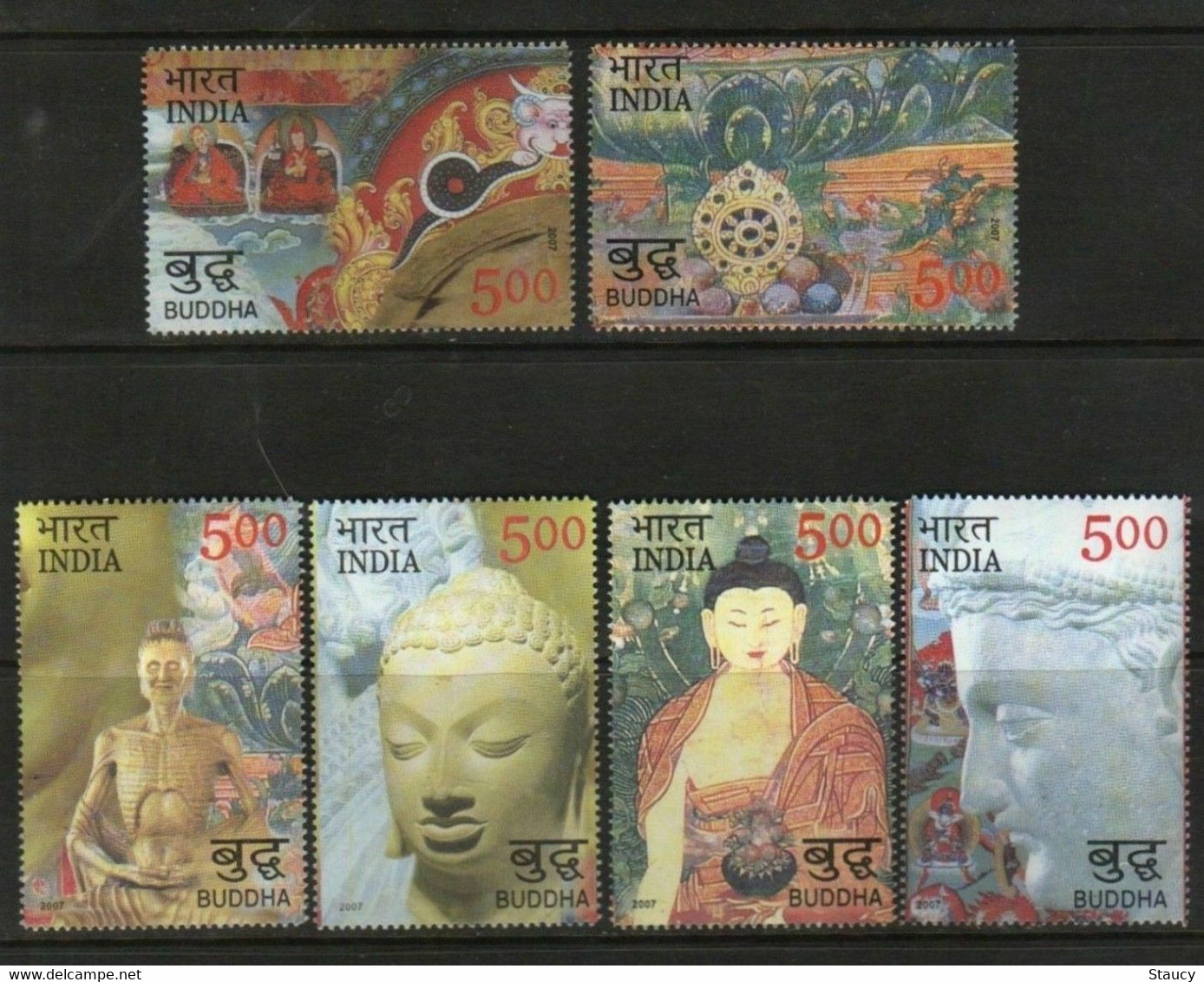 INDIA 2007 2550 YEARS OF MAHAPARINIRVANA OF THE BUDDHA 6v SET MNH, P.O Fresh & Fine - Gravuren
