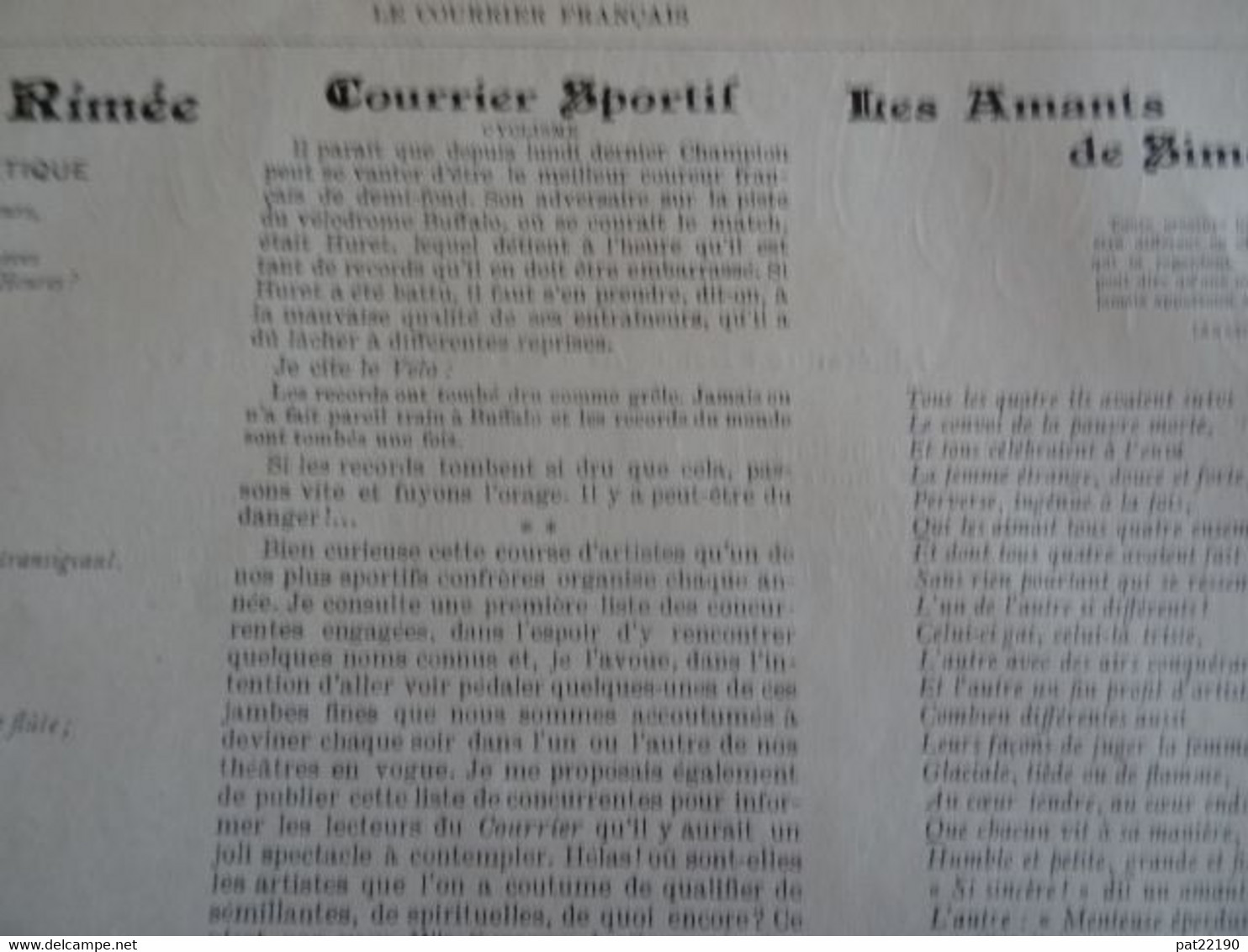 Lot 2 Revues le courrier Français1897 Menu poule au pot Issouden Jules Cheret Leonie Laporte Cadouin