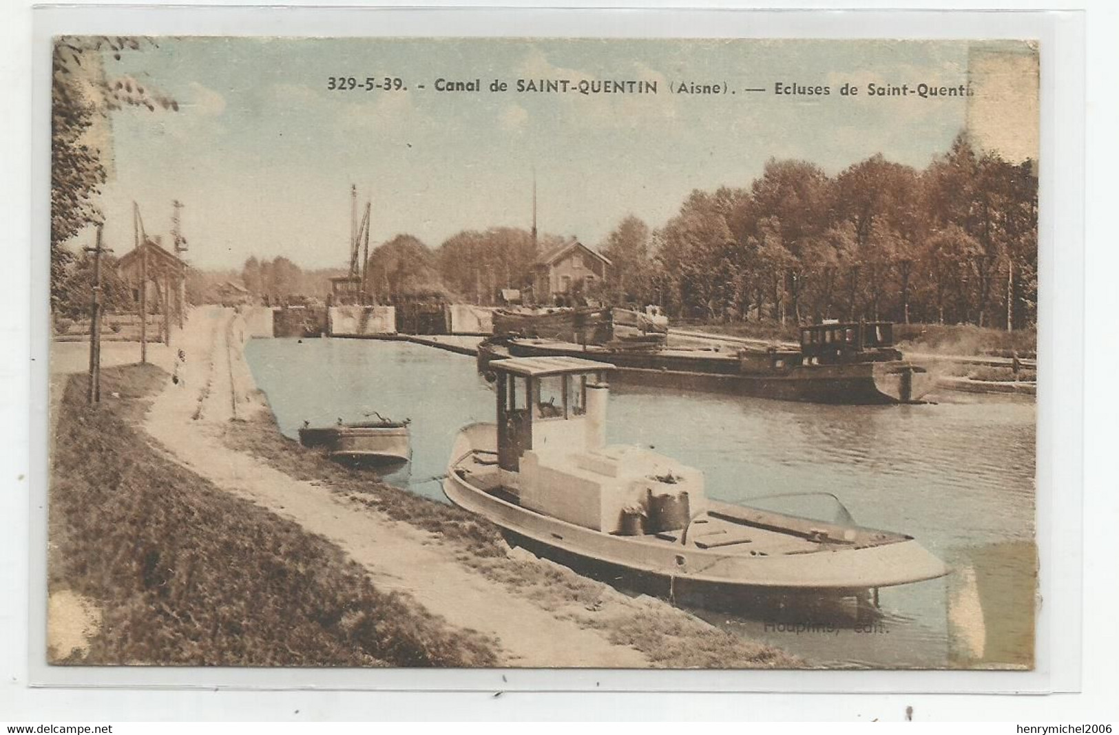 02 Aisne Canal De St Quentin écluses De Saint ..bateau Péniche ( En état ) - Saint Quentin