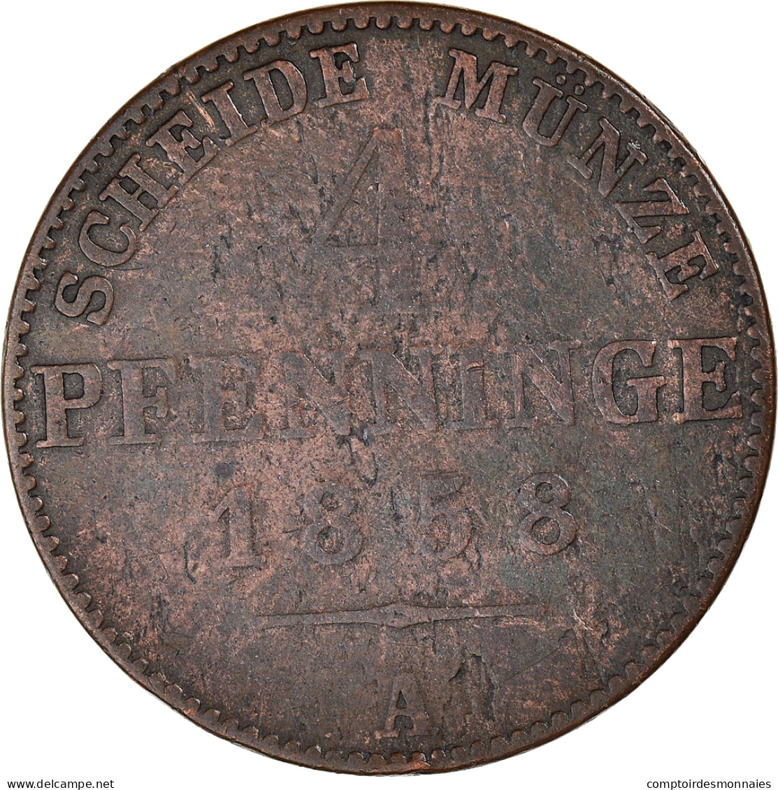 Monnaie, Etats Allemands, Royaume De Prusse, 4 Pfenninge, 1858, Berlin, TB - Monétaires/De Nécessité