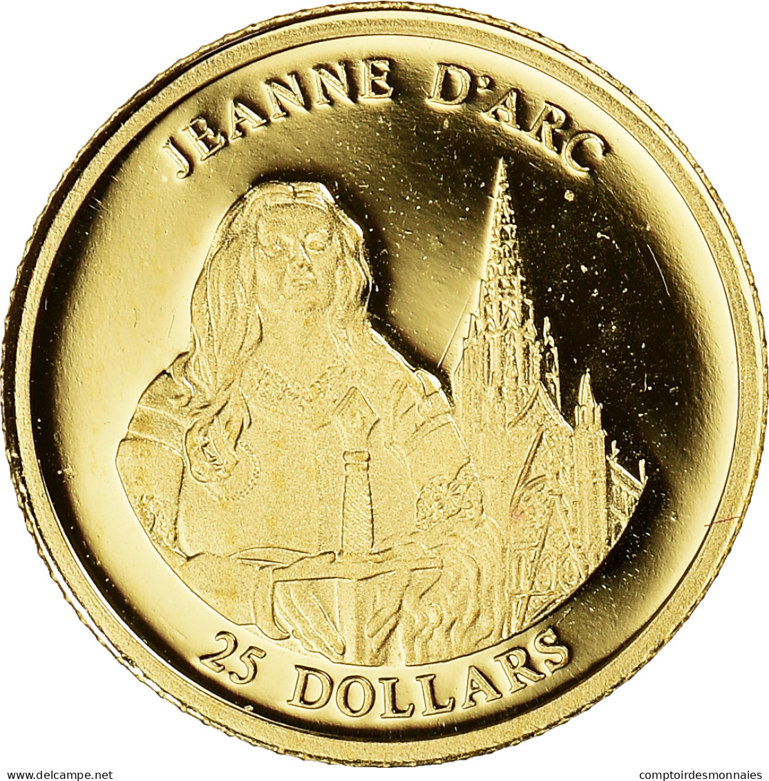 Monnaie, Libéria, Jeanne D'Arc, 25 Dollars, 2001, American Mint, Proof, FDC - Liberia