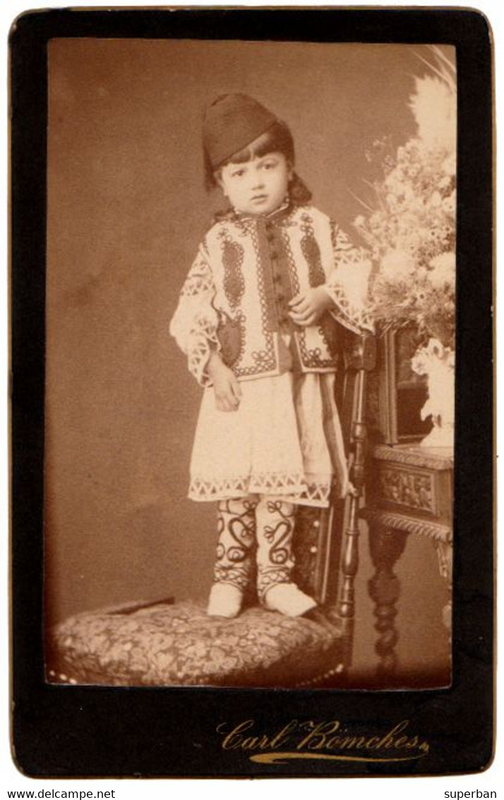 ROMANIA - ORIGINAL PHOTO - CDV ~ 7 X 11 Cm - ATELIER PHOTO : CARL BÖMCHES - BUZEU / BUZAU ~ 1880 - '890 ? (ak522) - Personnes Anonymes