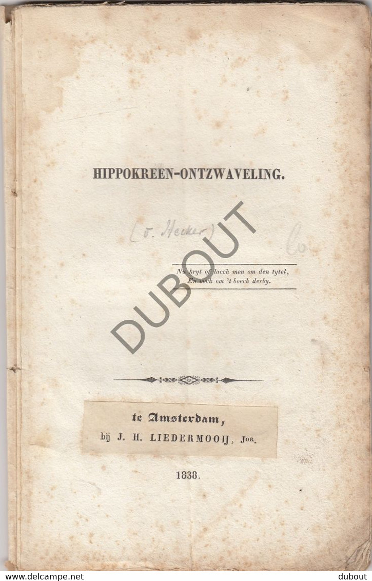 Hippokreen-Ontzwaveling - 1838 - Willem Hecker (V1815) - Antique