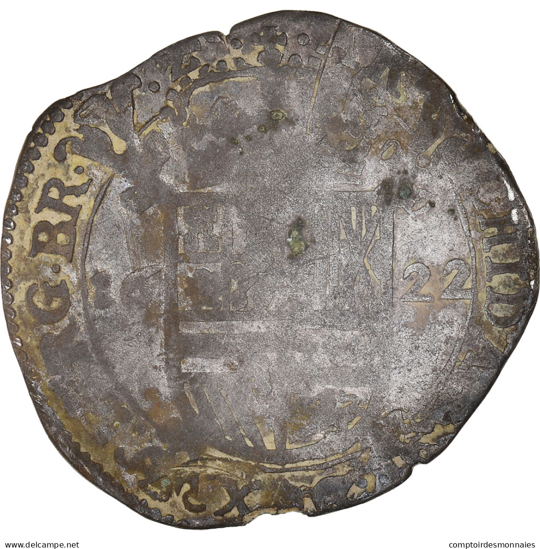 Monnaie, Pays-Bas Espagnols, Philippe IV, Escalin, 1622, Bruxelles, TB, Argent - Andere & Zonder Classificatie