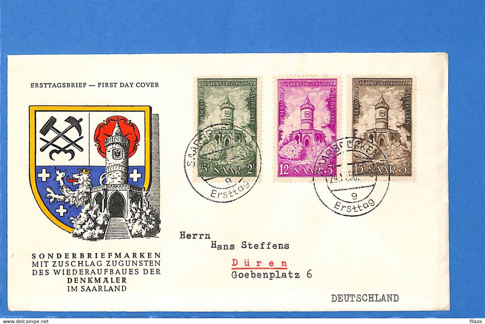 Saar 1956 Lettre FDC De Saarbrücken (G10398) - FDC