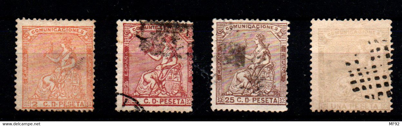 España Nº 131/32, 135, 138. Año 1873 - Usados
