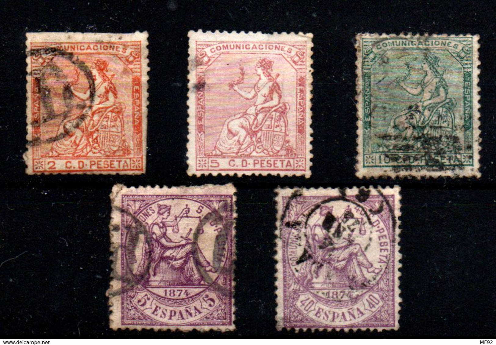 España Nº 131/33, 144, 148. Año 1873/74 - Used Stamps