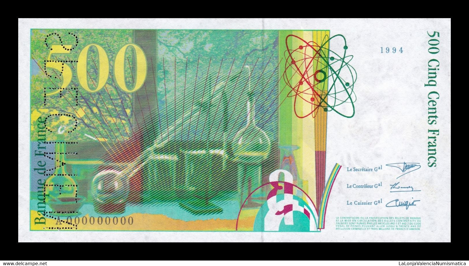 Francia France 500 Francs Pierre, Marie Curie 1994 Pick 160As Specimen SC UNC - 500 F 1994-2000 ''Pierre Et Marie Curie''