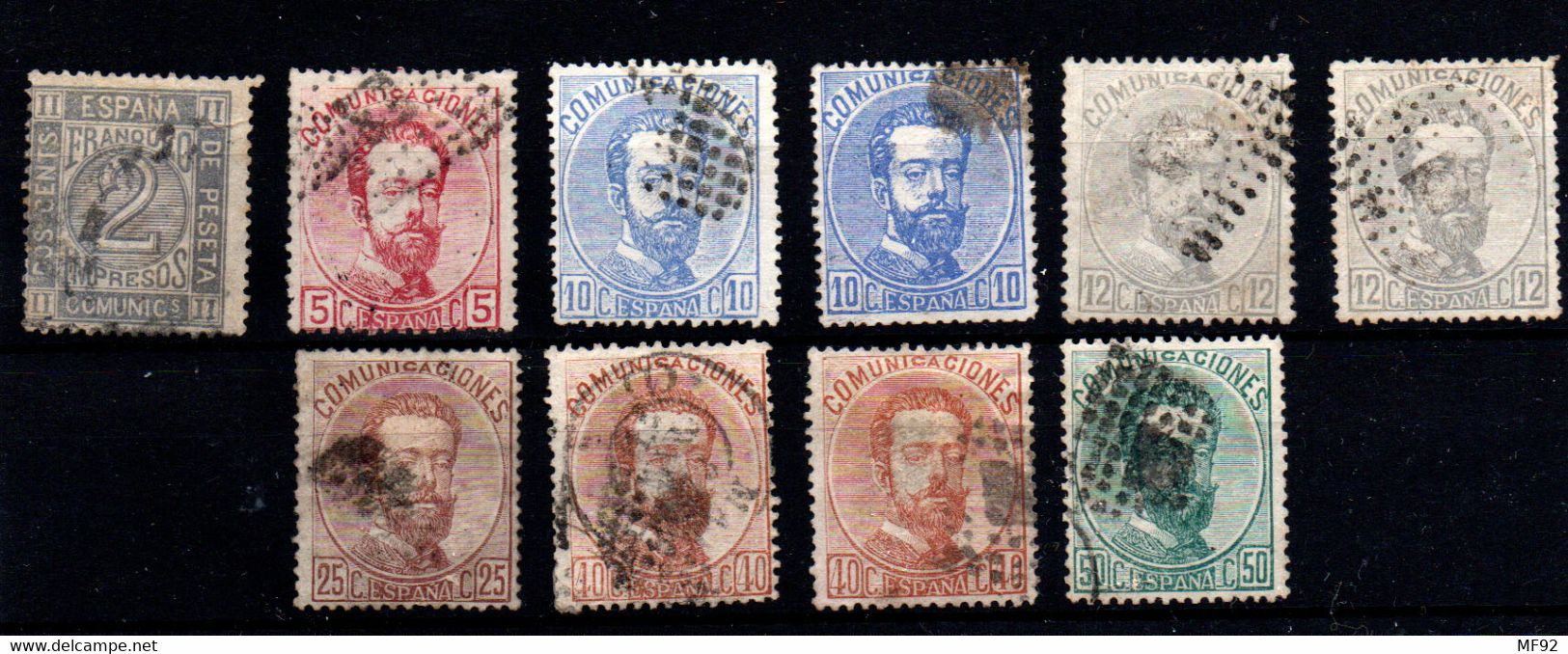 España Nº 116, 118, 121/2, 124/6. Año 1872 - Used Stamps