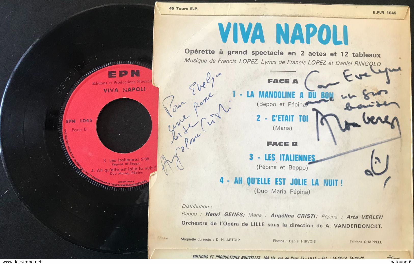 VIVA NAPOLI - Dédicacés -  Henri Génès, Angelina Cristi - Opéra & Opérette