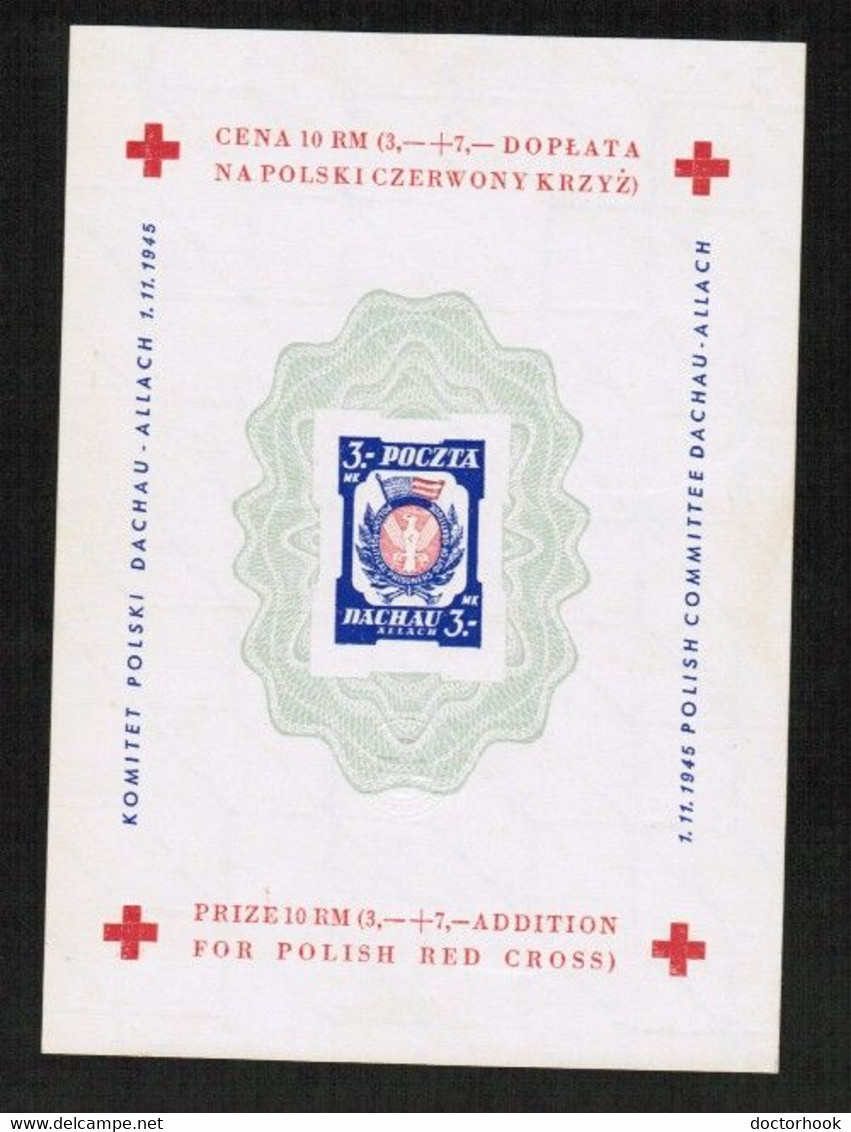 POLAND---Dachau   RED CROSS SHEET---3 MARK IMPERFORATE MINT NH** (SS-662) - Prisoner Camps