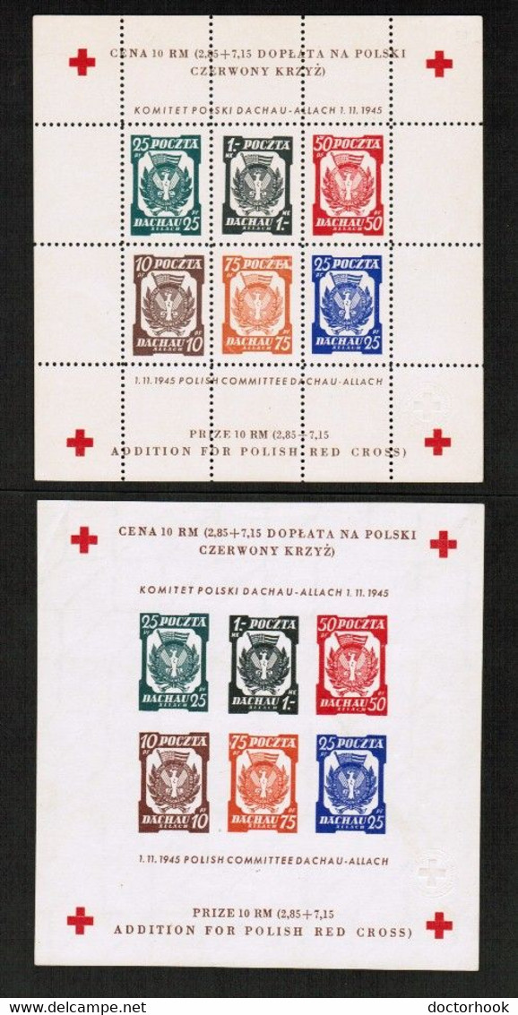 POLAND---Dachau   RED CROSS SHEETS Of  6 PERFORATED & IMPERFORATE MINT NH** (SS-663) - Camps De Prisonniers
