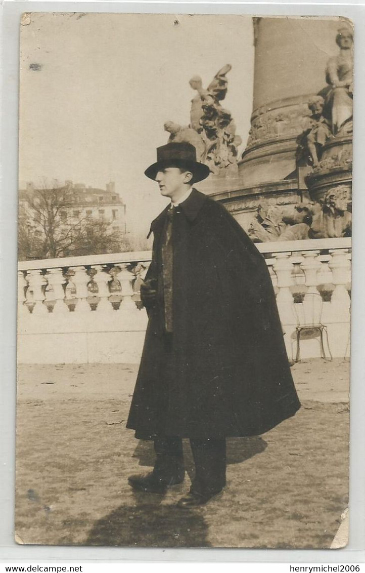 Carte Photo Artiste Homme élève A L'école Des Beaux Arts A Lyon 1929 - Photographs