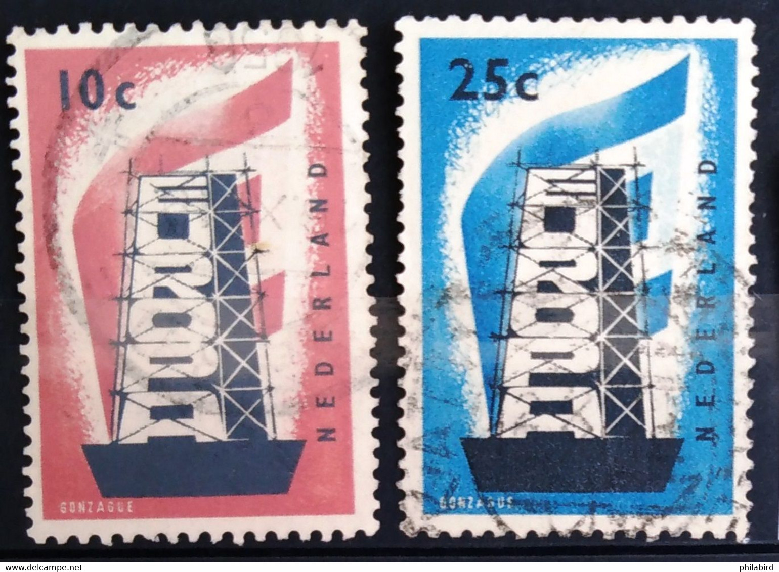 EUROPA 1956 - PAYS-BAS                      N° 659/660                      OBLITERE - 1956