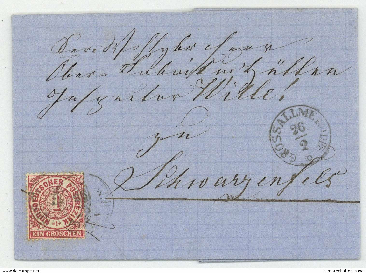 Großallmerode 1871 Nach Schwarzenfels Norddeutscher Postbezirk - Briefe U. Dokumente