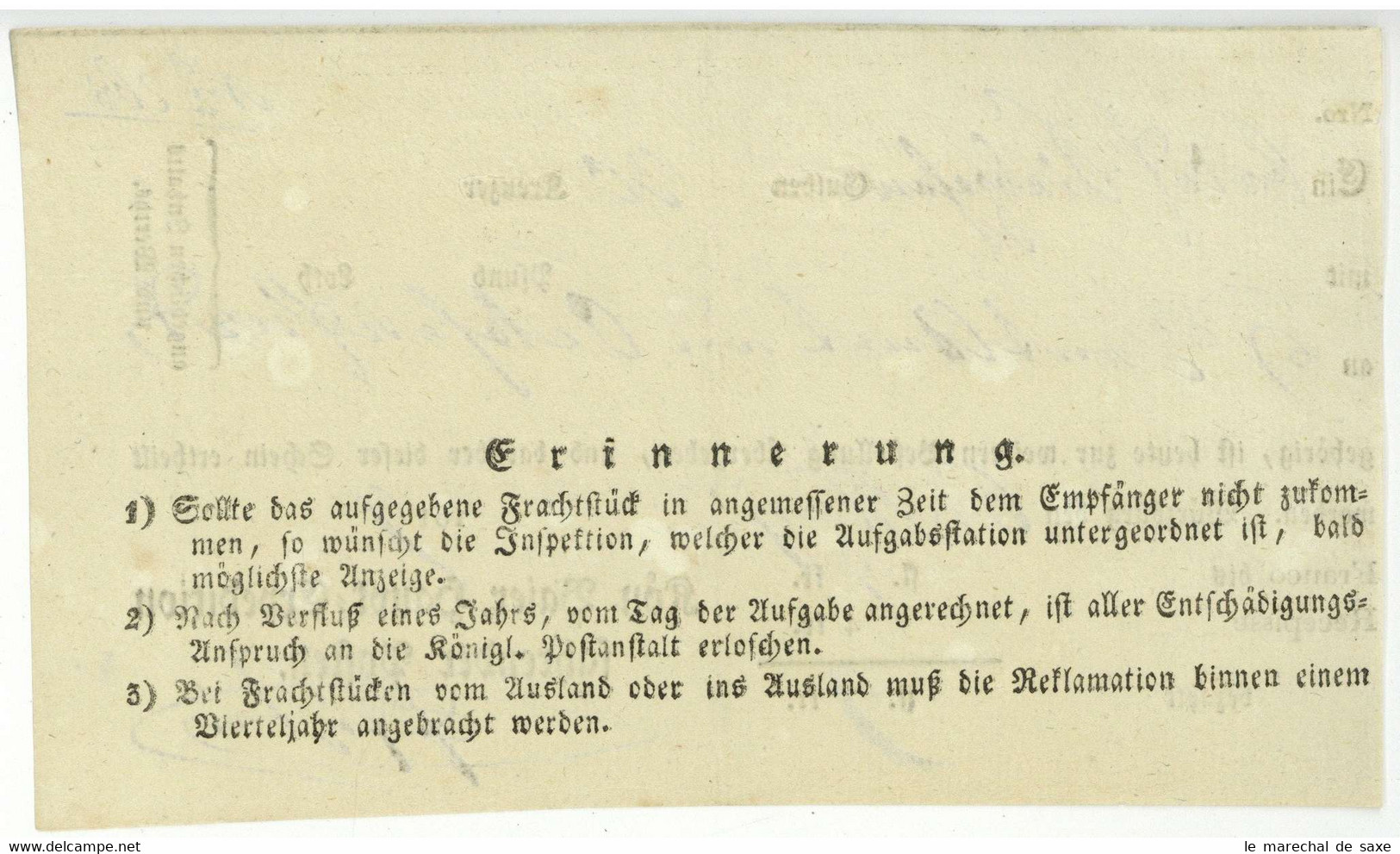 Würzburg Nach Ochsenfurt 1819 Postschein Königlich Bayerische Haupt-Expedition Fahrender Posten - 1800 – 1899