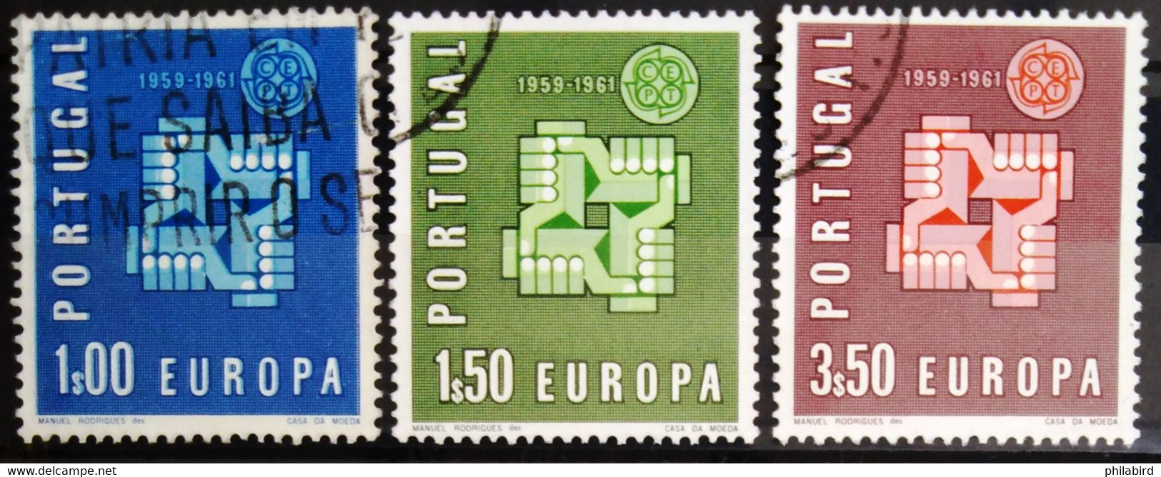 EUROPA 1961 - PORTUGAL                      N° 888/890                      OBLITERE - 1961