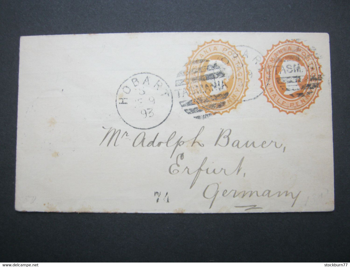 TASMANIEN , Letter To Germany 1893 - Covers & Documents