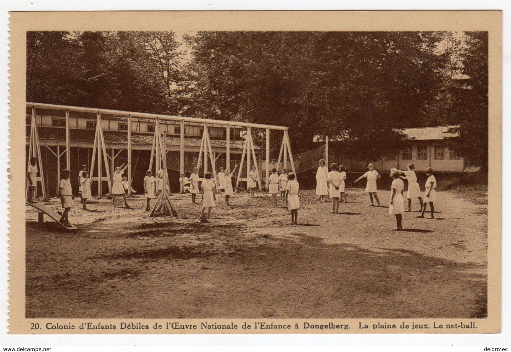 CPSM Dongelberg Près Wavre Jodoigne Belgique Belgique Colonie Enfants Débiles Plaine De Jeux Net-ball édi Belge - Jodoigne