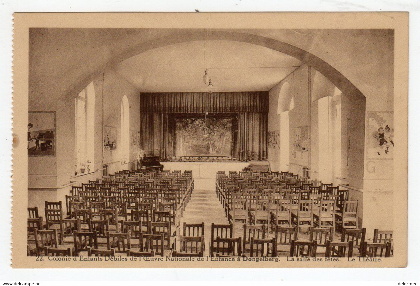 CPSM Dongelberg Près Wavre Jodoigne Belgique Belgique Colonie Enfants Débiles Salle Des Fêtes Le Théâtre édi Belge - Jodoigne