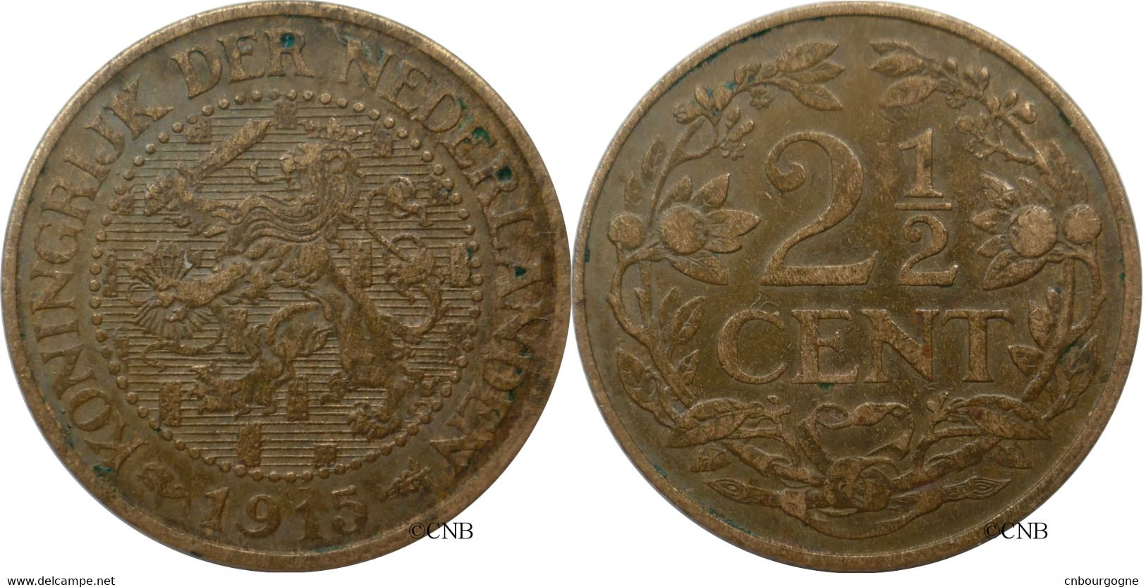 Pays-Bas - Royaume - Wilhelmina - 2 1/2 Cents 1915 - TTB/XF45 - Mon5234 - 2.5 Cent