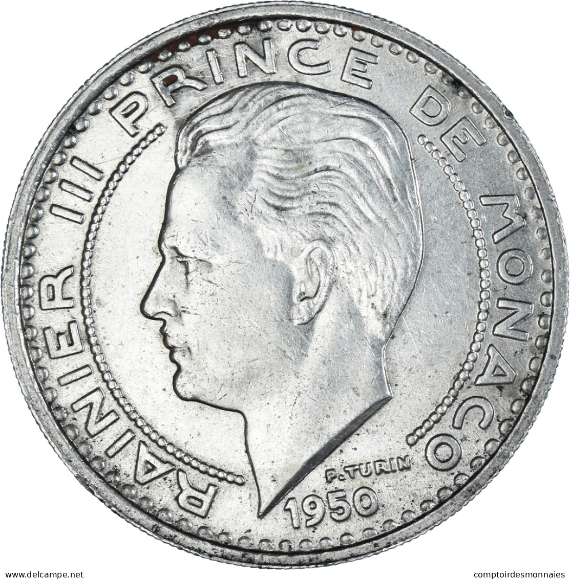 Monnaie, Monaco, Rainier III, 100 Francs, Cent, 1950, TTB+, Cupro-nickel - 1949-1956 Old Francs