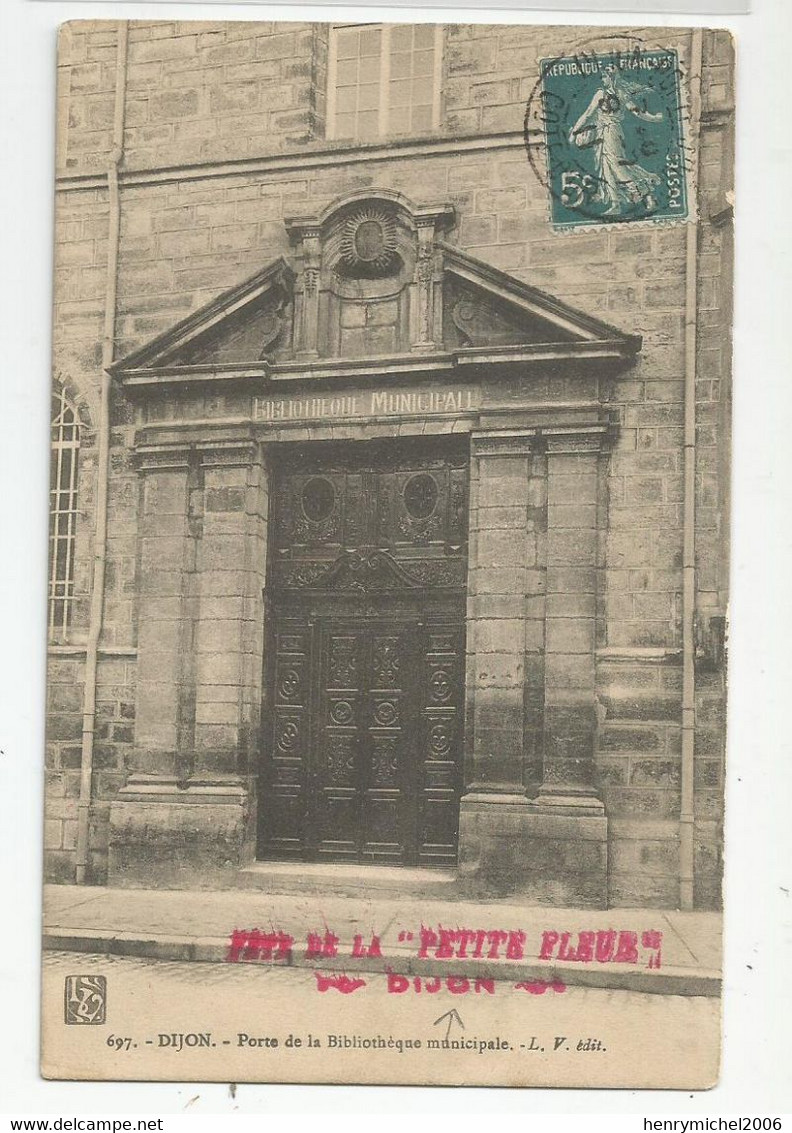 21 Cote D'or Dijon Cachet La Petite Fleur Porte De La Bibliothèque - Dijon