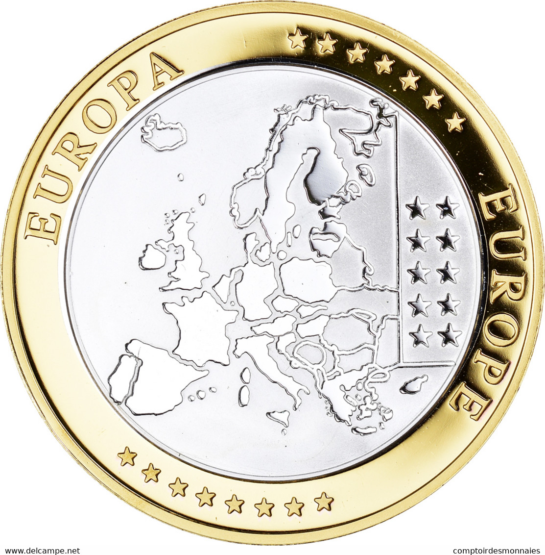 Espagne, Médaille, L'Europe, Espagne, Politics, FDC, FDC, Silver Plated Gold - Other & Unclassified