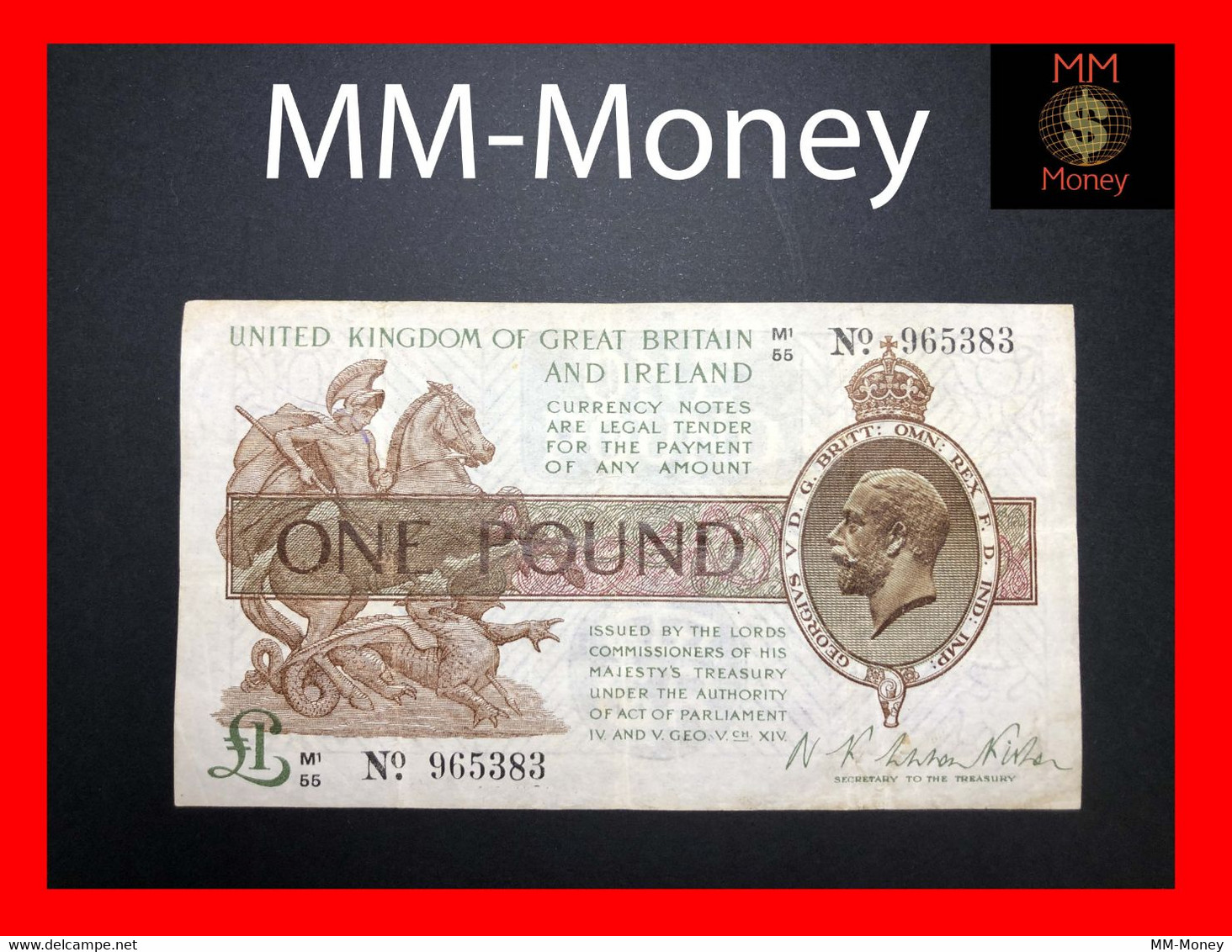 United Kingdom - England - Great Britain  1 £   1922  P. 359    *scarce*    VF - 1 Pound
