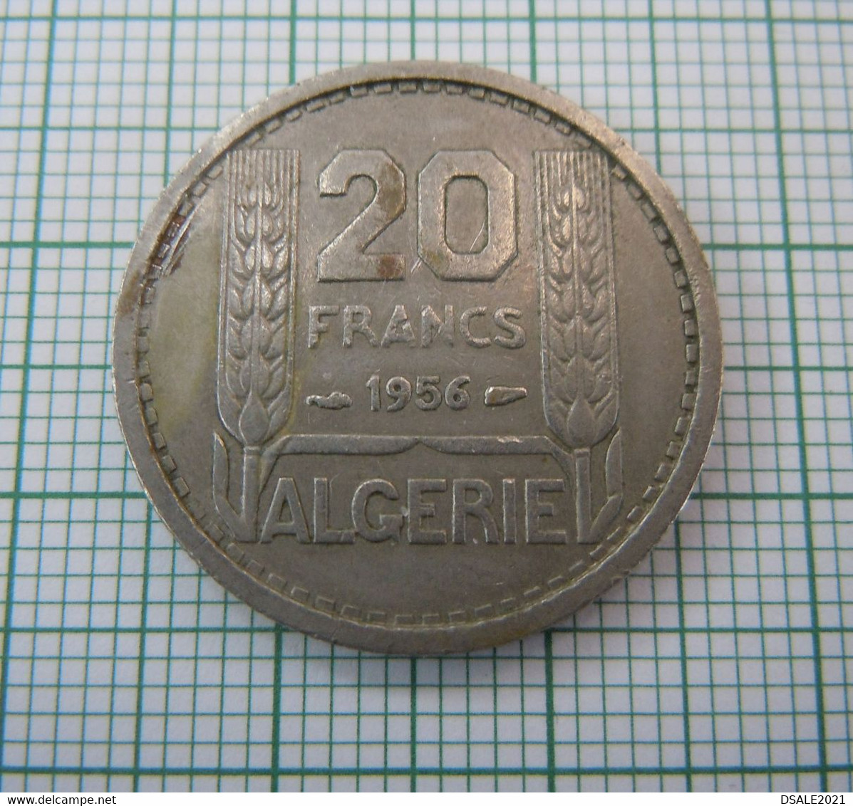 Algeria, Algerie, Monnaie, Coin, 20 Francs 1956, Copper Nickel F (ds691) - Algérie