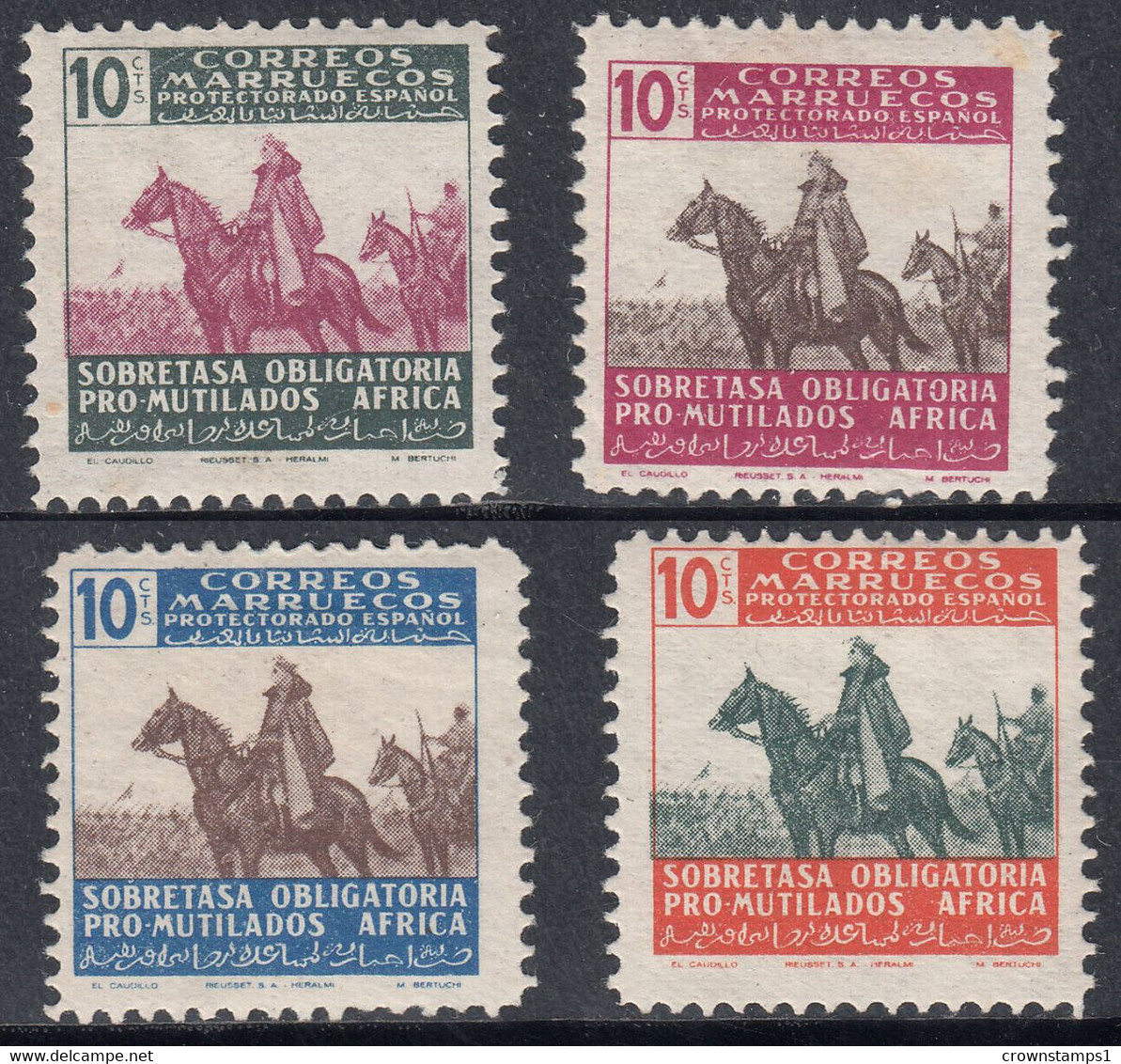 1945 SPANISH MOROCCO ORPHANS CHARITY DUTY TAX (ED.32-35) MH VF - Marruecos Español