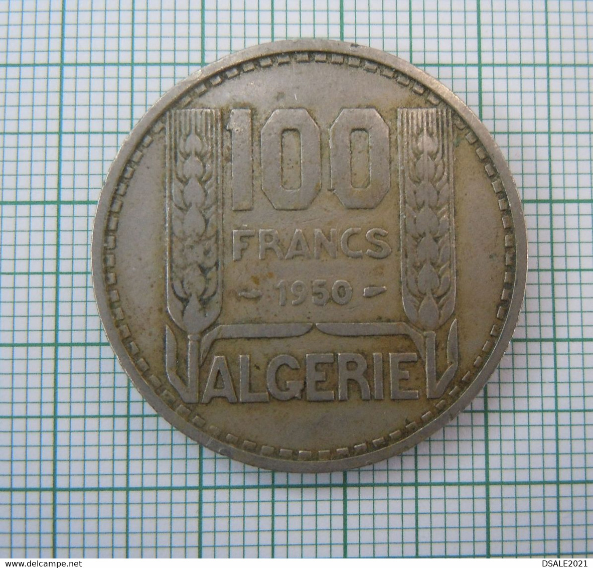 Algeria, Algerie, Monnaie, Coin, 100 Francs 1950, Copper Nickel F (ds685) - Algérie