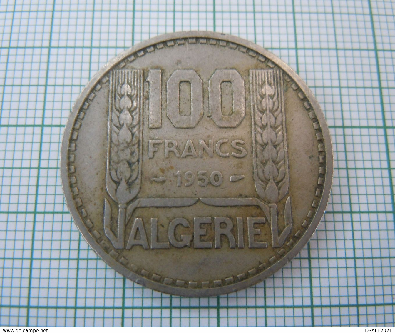 Algeria, Algerie, Monnaie, Coin, 100 Francs 1950, Copper Nickel F (ds685) - Algérie