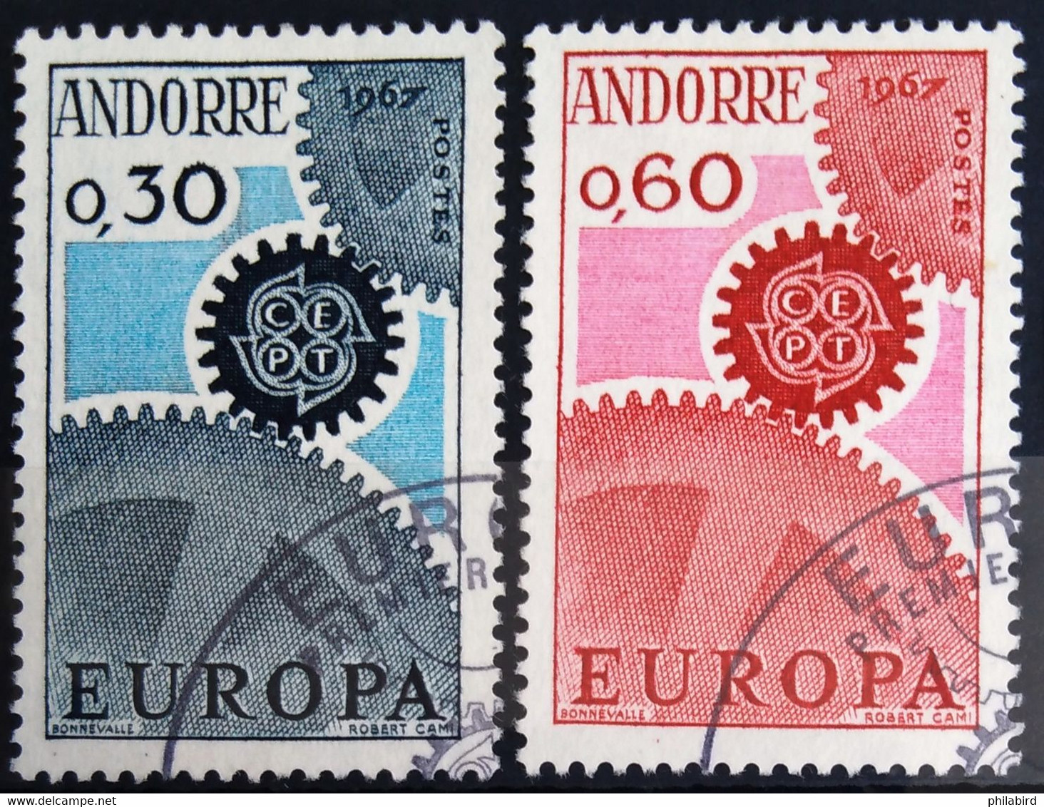 EUROPA 1967 - ANDORRE FRANCAIS                      N° 179/180                      OBLITERE - 1967