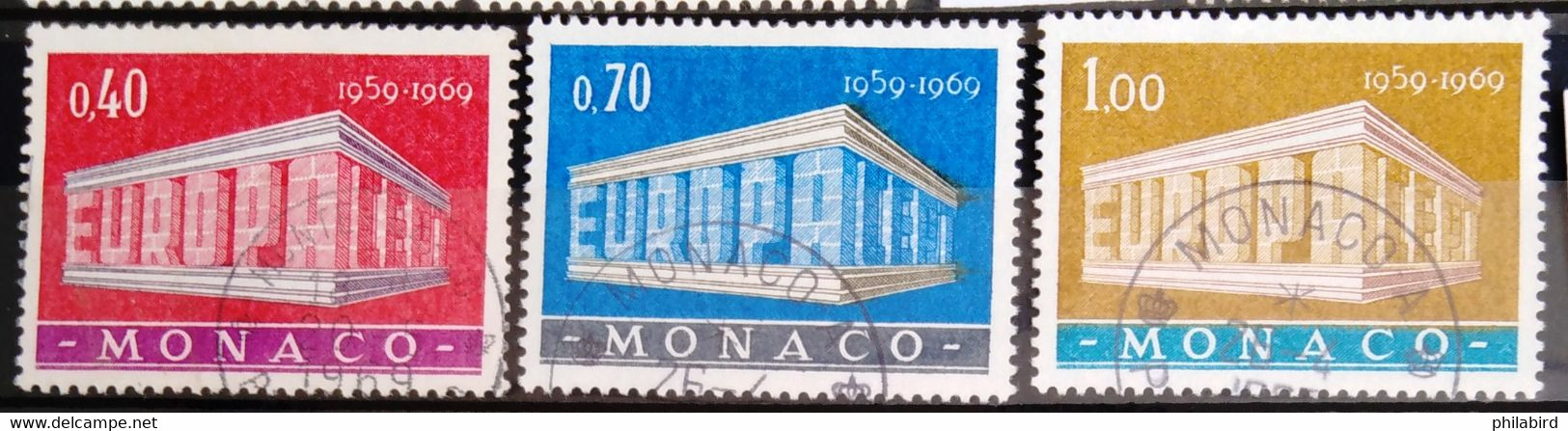 EUROPA 1969 - MONACO                      N° 789/791                      OBLITERE - 1969