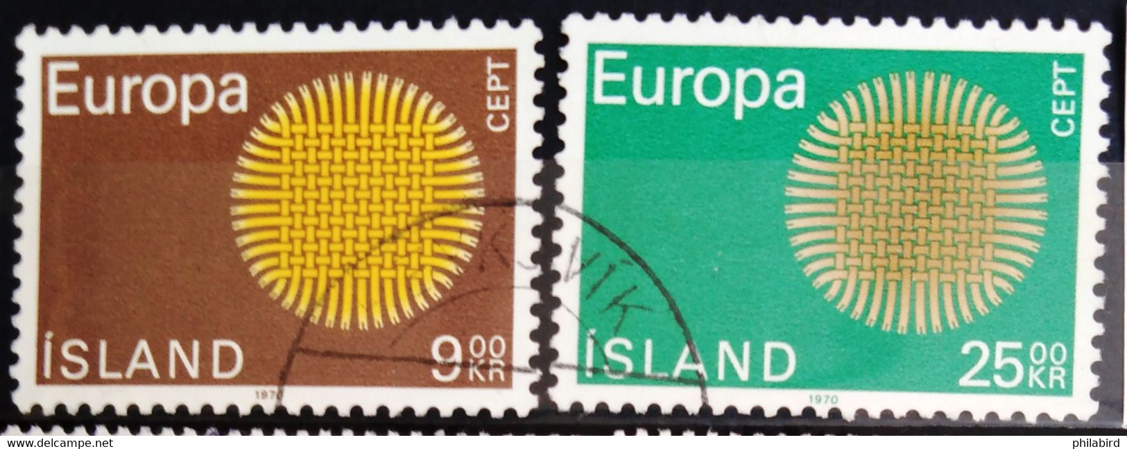 EUROPA 1970 - ISLANDE                      N° 395/396                     OBLITERE - 1970