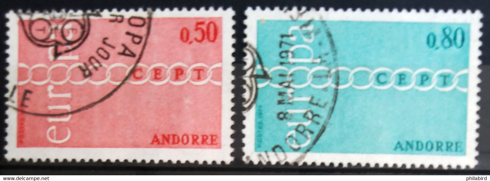 EUROPA 1971 - ANDORRE FRANCAIS                      N° 212/213                     OBLITERE - 1971