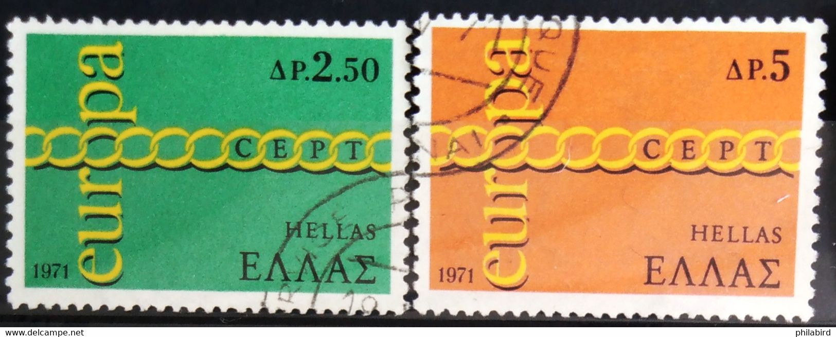 EUROPA 1971 - GRECE                      N° 1052/1053                     OBLITERE - 1971