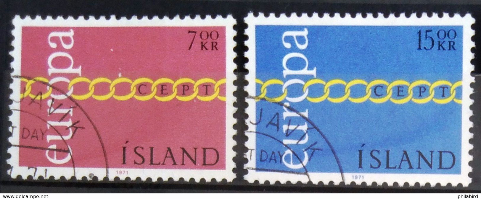 EUROPA 1971 - ISLANDE                      N° 404/405                     OBLITERE - 1971