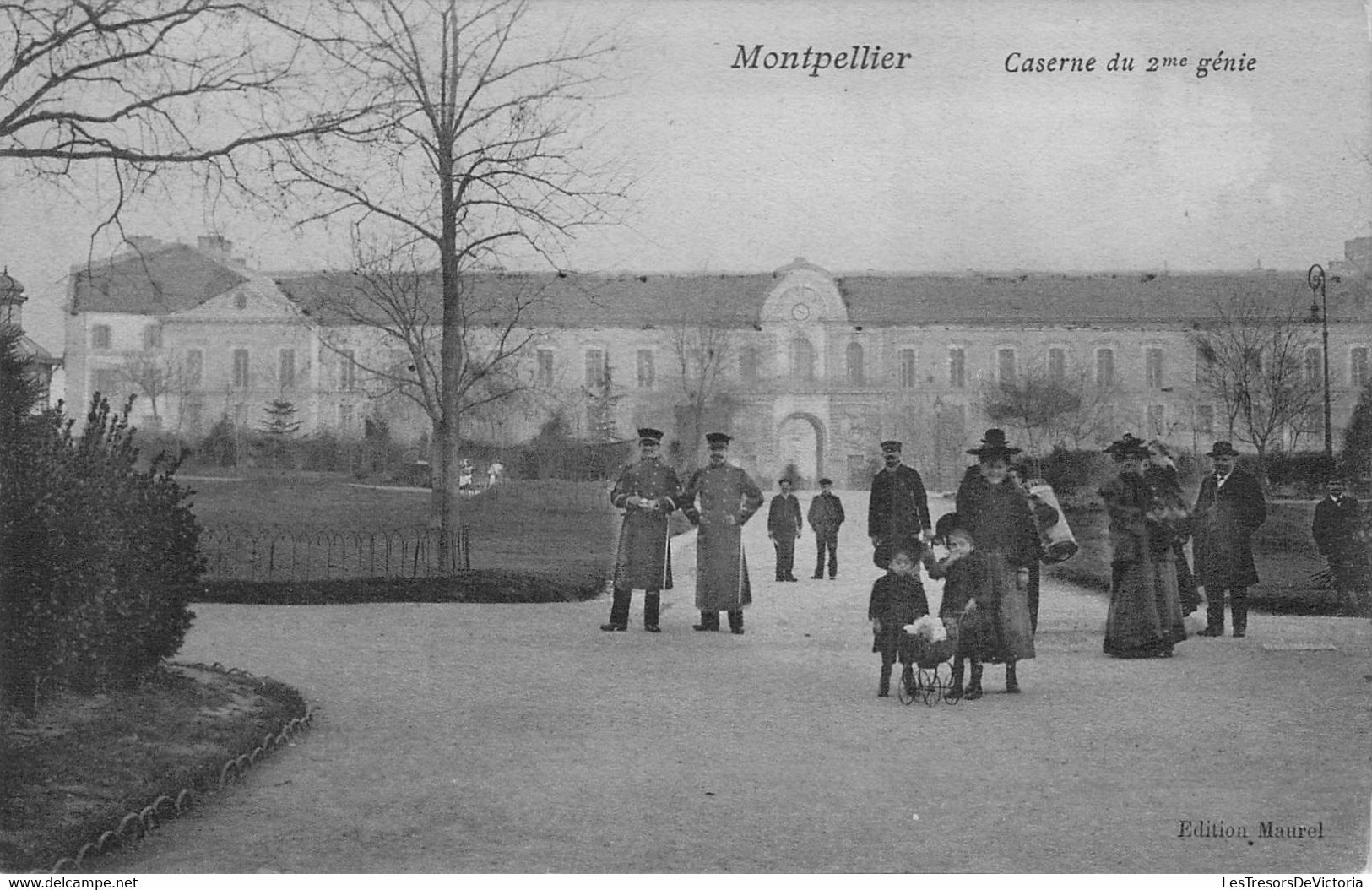 CPA FRANCE - 34 - MONTPELLIER - Caserne Du 2èm Génie - Edition Maurel - Animée - Colorisée - Kasernen