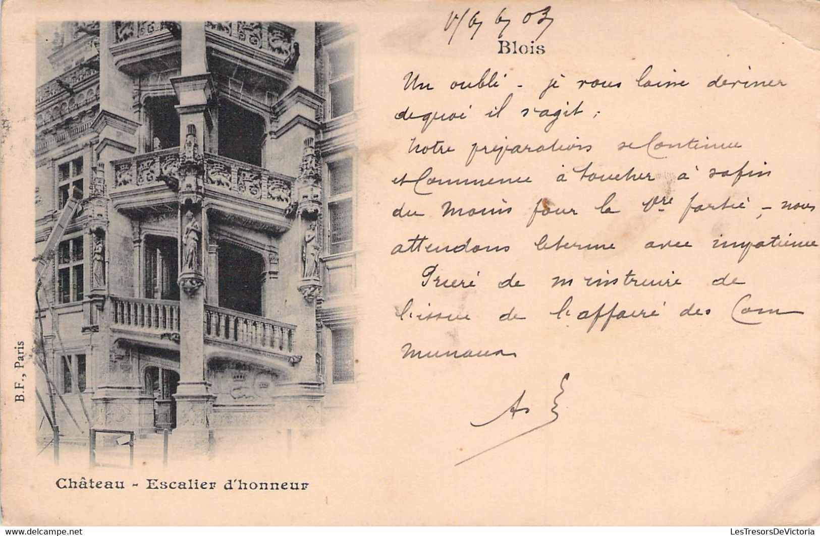 CPA - 41 - BLOIS - Carte Précurseur - Château - Escalier D'Honneur - Oblitération CHAILLAC 1903 - Blois