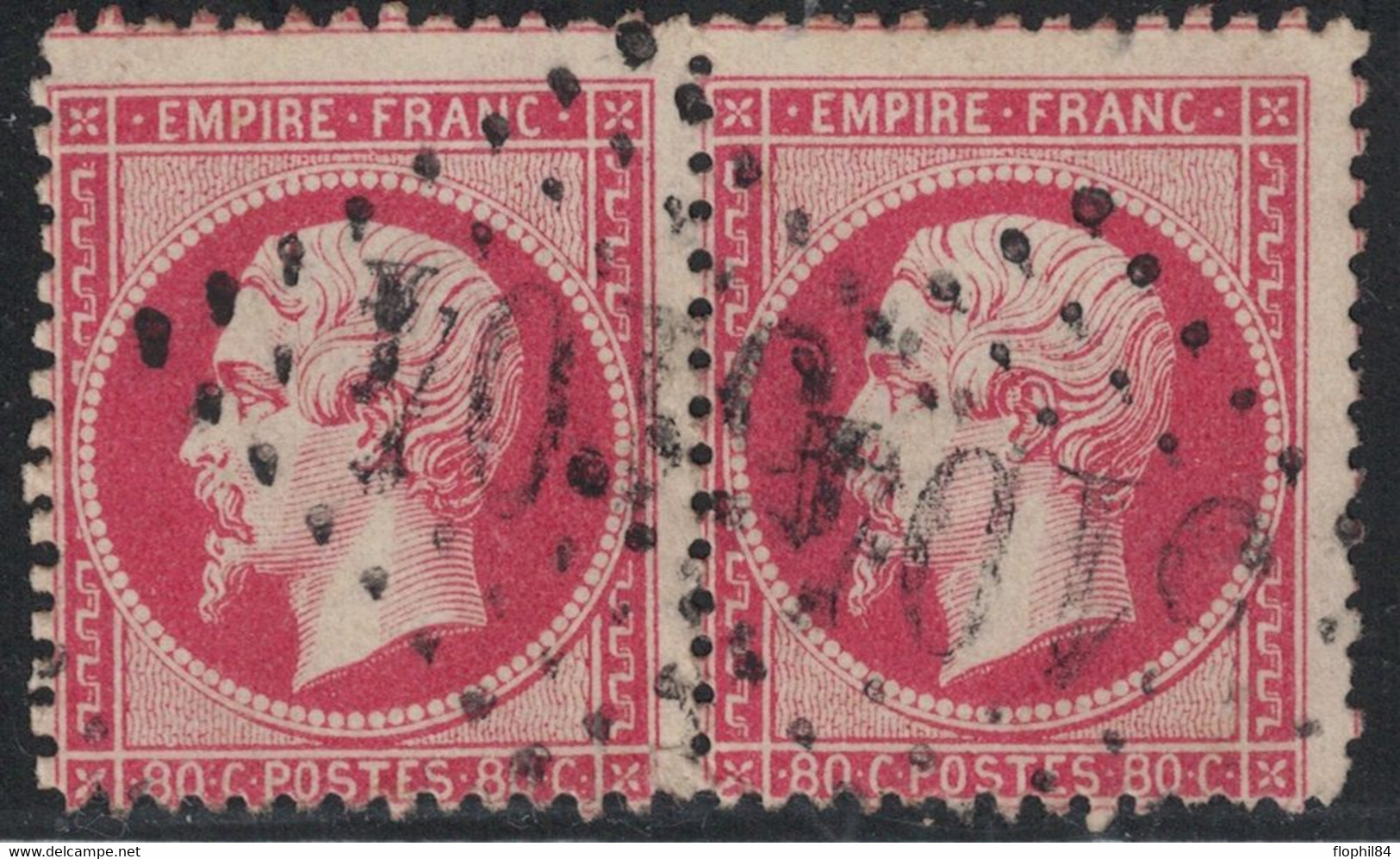 EMPIRE - N°24 PAIRE- OBLITERATION LOSANGE - GROS CHIFFRES -  5104 - SHANGHAI - CHINE - COTE 140€. - Other & Unclassified