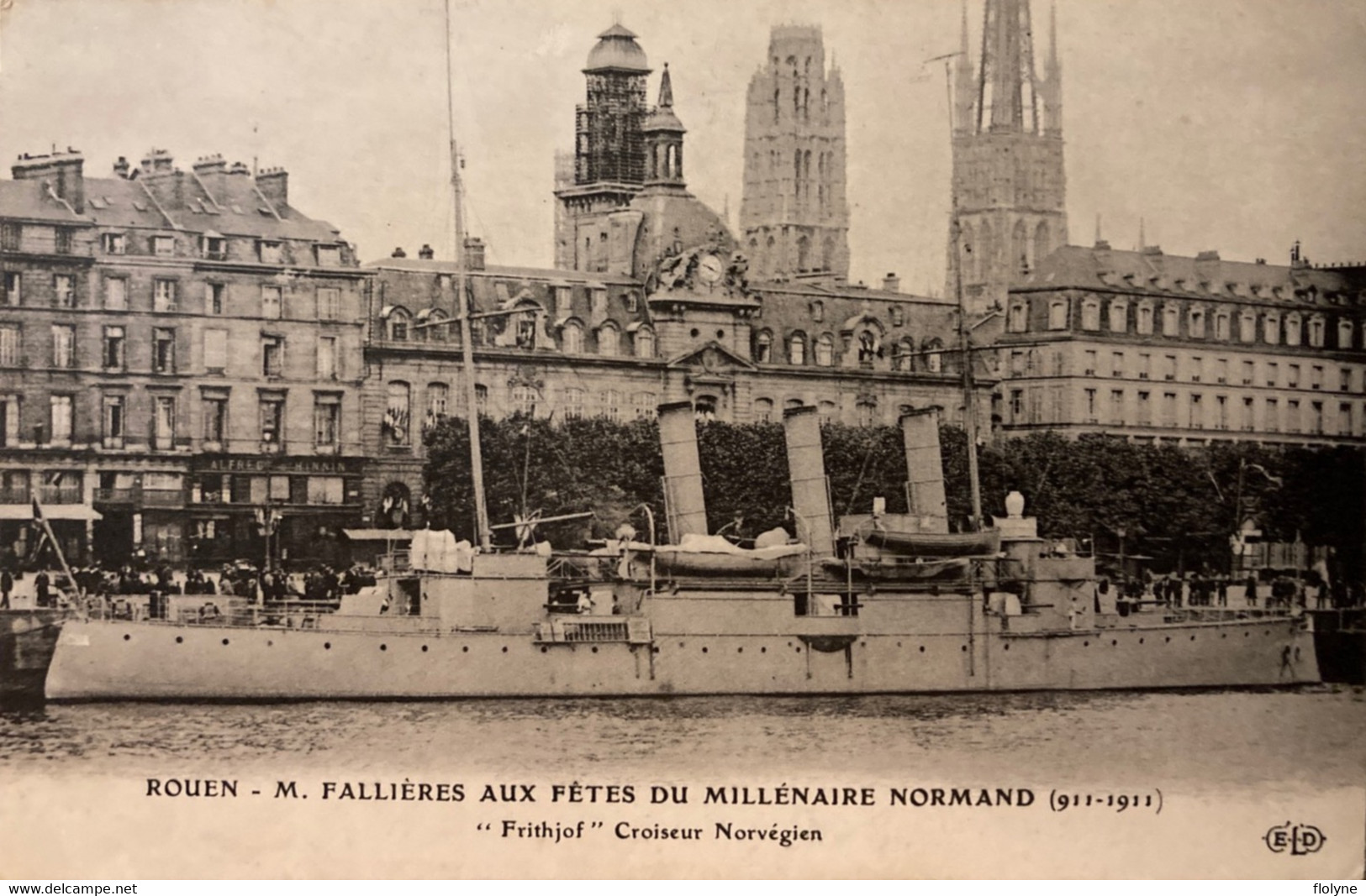 Rouen - M. FALLIÈRES  Aux Fêtes Du Millénaire Normand - Croiseur Norvégien FRITHJOF - Rouen