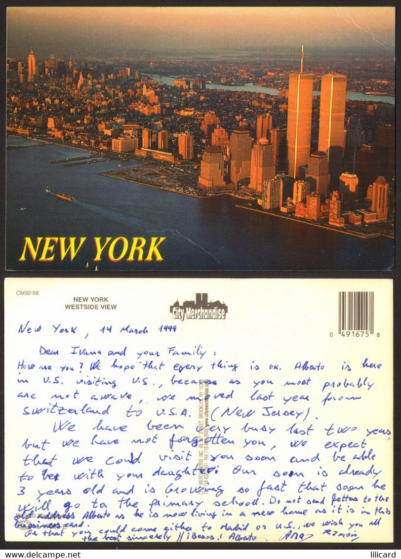 USA New York City WTC Twin Towers World Trade Center Old Postcard #35646 - World Trade Center