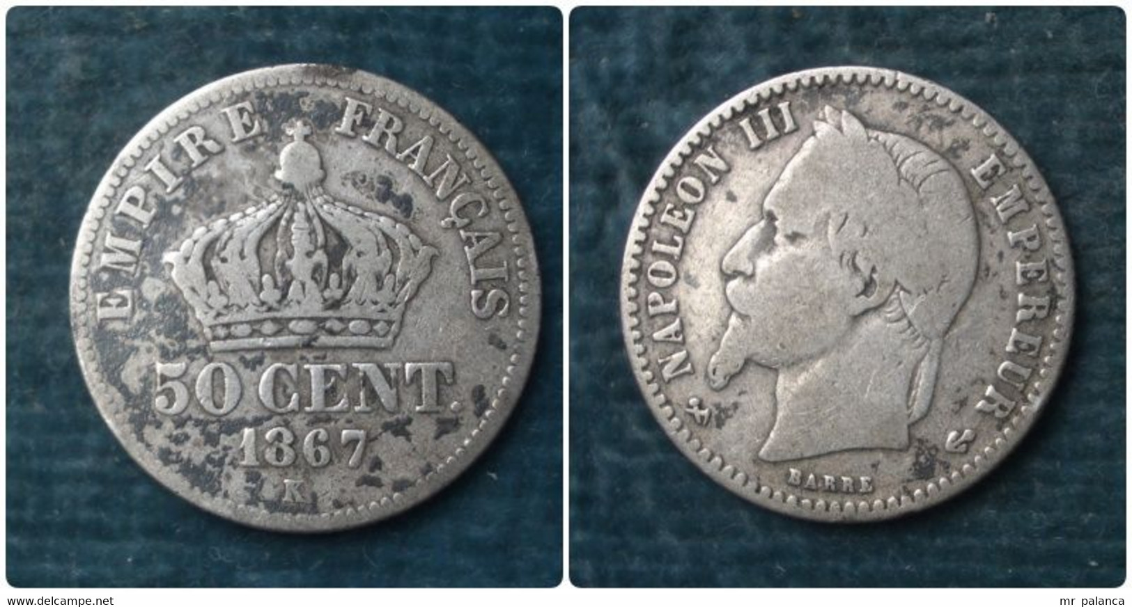 M_p> Francia Napoleone III 50 Centesimi 1867 K - Argento - 50 Centimes