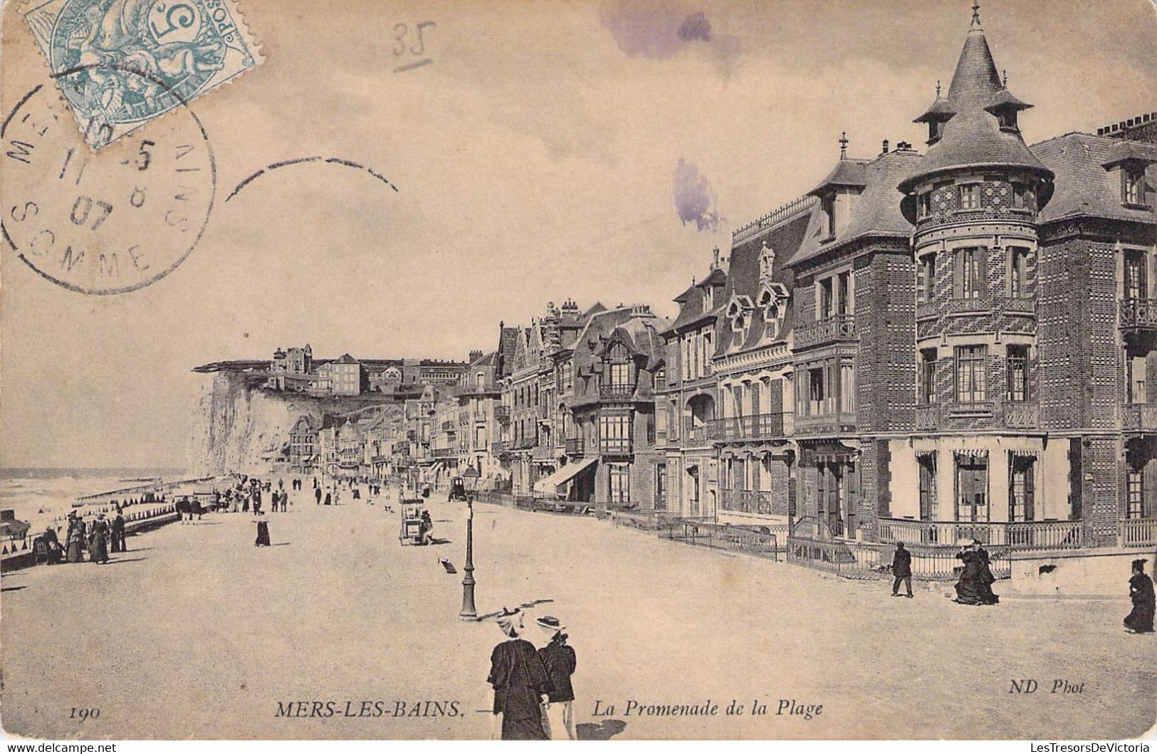 CPA - 80 - MERS LES BAINS - La Promenade De La Plage - Animation - - Mers Les Bains