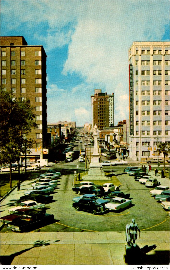 South Carolina Columbia Looking Down Main Street From Capitol Steps - Columbia